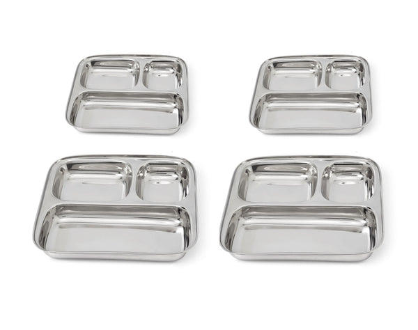 Dalcini Stainless Steel Camping Meal Trays - Family Set