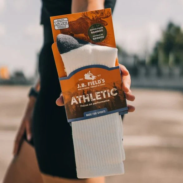 J.B. Fields Premium Athletic Bamboo Sport Crew Socks - 3-Pack