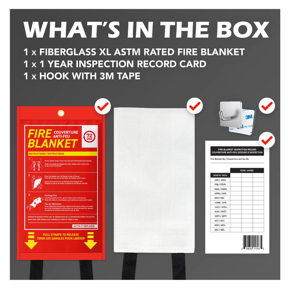 72HRS Fire Blanket - 1.2m x 1.8m 🇨🇦