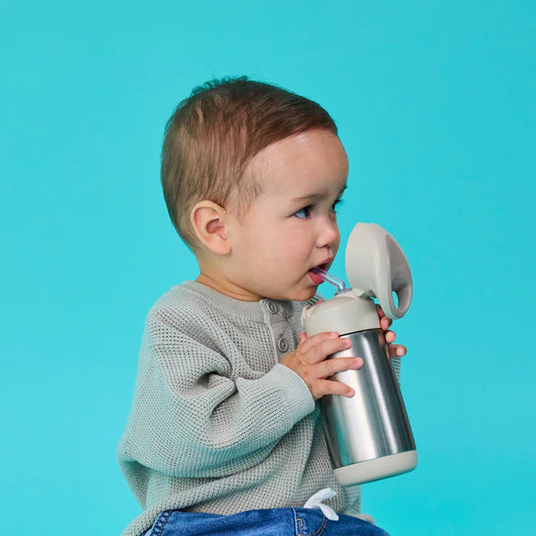 b.box Insulated Straw Cap Stainless Steel Water Bottle - 350ml