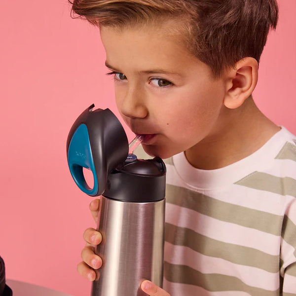 b.box Insulated Straw Cap Stainless Steel Water Bottle - 500ml