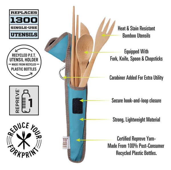 To Go Ware Bamboo Cutlery Sets - Kids & Adults