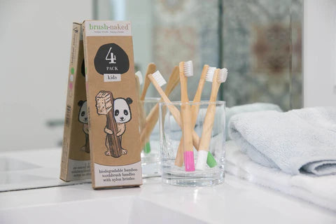 Brush Naked Kids Bamboo Toothbrushes - 4 Pack  🇨🇦