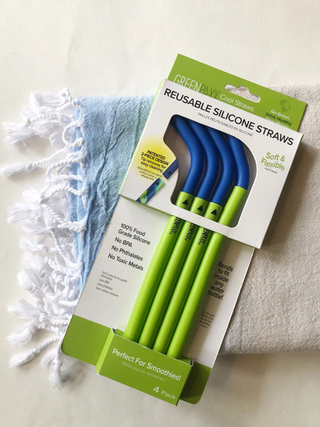 Greenpaxx Reusable Silicone Straws (4-Pack)