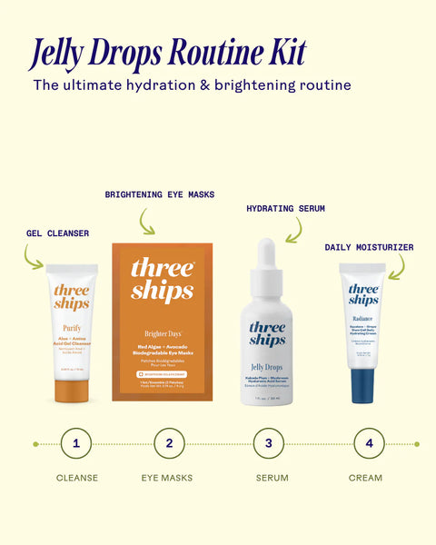 Three Ships Jelly Drops Routine Kit - BRIGHTENING & HYDRATION 🇨🇦