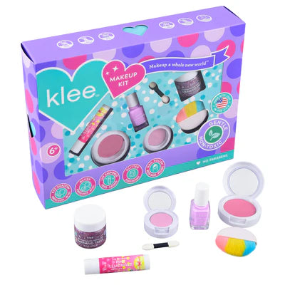 Klee Naturals Kids 7-Piece Deluxe Makeup Kits with Bio-Glitter