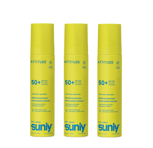 Attitude Kids Sunly Mineral Sunscreen Spray SPF50 - 3 Pack 🇨🇦