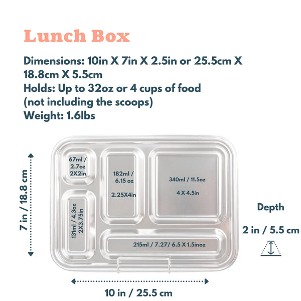 The Good Kiind - The Explorer 2.0 Leak-Resistant Stainless Steel and Silicone Bento Box