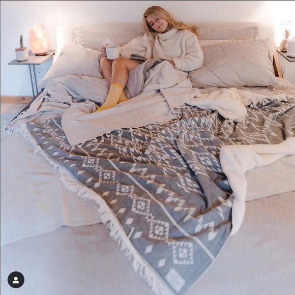 Tofino Towel Co. - The Coastal Fleece Lined Throw (Pewter)