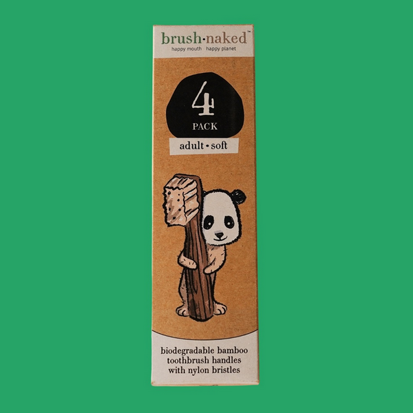 Brush Naked Adult Bamboo Toothbrushes - 4 Pack  🇨🇦
