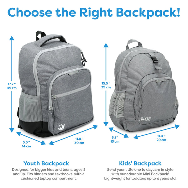 Jan & Jul Youth Water Resistant Backpacks - 17L 🇨🇦
