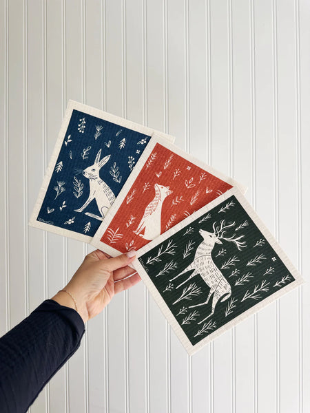 Ten and Co. Swedish Sponge Cloths - 5 Pack Winter Forest