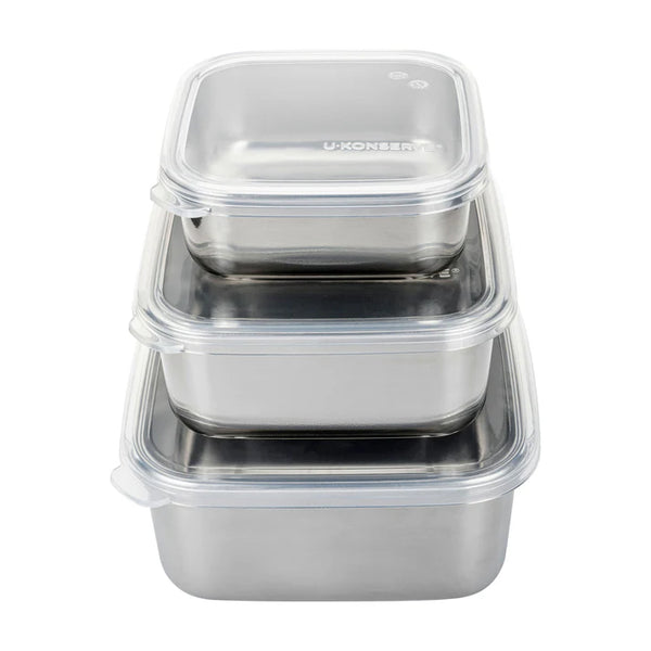 U-Konserve Square Nesting Trio with Silicone Lid - Set of 3
