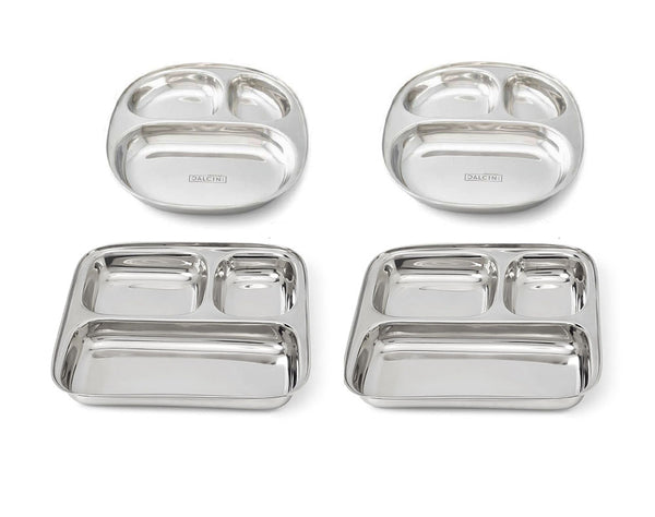 Dalcini Stainless Steel Camping Meal Trays - Family Set