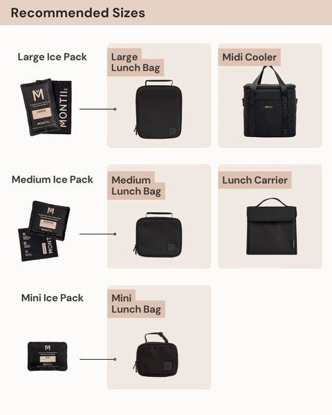 Montii Co. Insulated Lunch Bag & Ice Pack Set - Medium