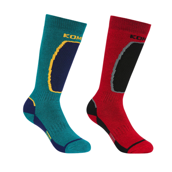 Kombi The Brave Mid-Weight Ski Socks Twin-Pack - Junior 6-14