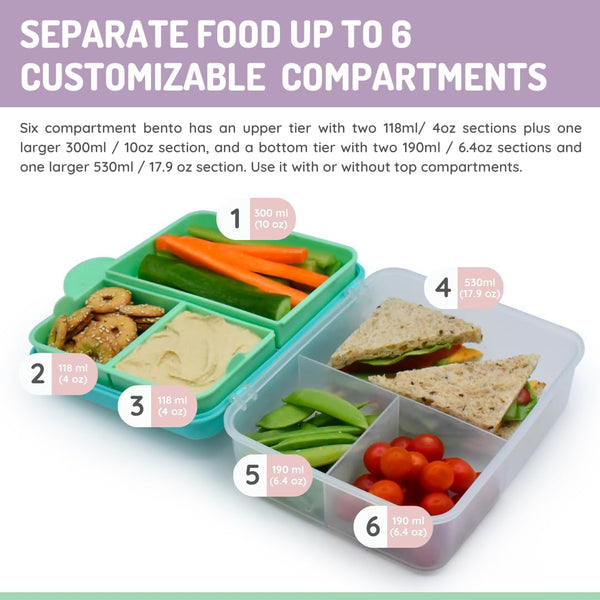 Melii 6-Section Two-Tier Bento  🇨🇦