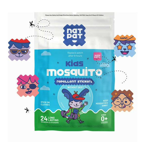 NatPat Buzzpatch Mosquito Repellent Stickers - 3-Pack (72 Stickers)