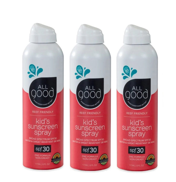 All Good SPF 30 Mineral Sunscreen Spray - 3-Pack