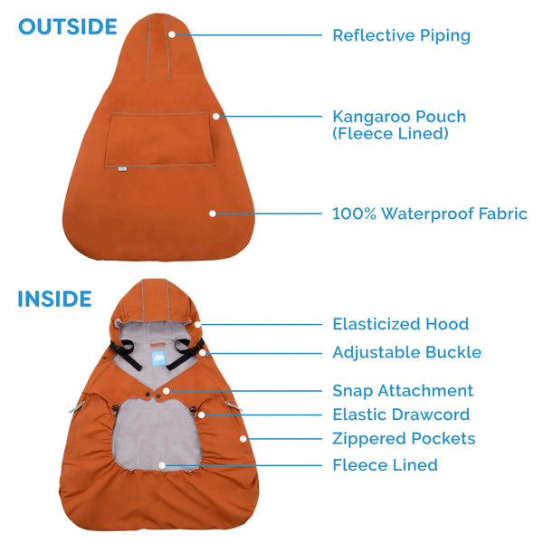 Jan & Jul Cozy-Dry Waterproof Baby Carrier Cover
