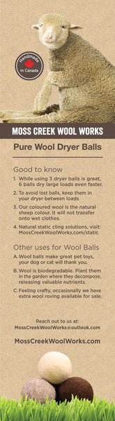 Moss Creek Wool Dryer Balls - 3 Pack 🇨🇦