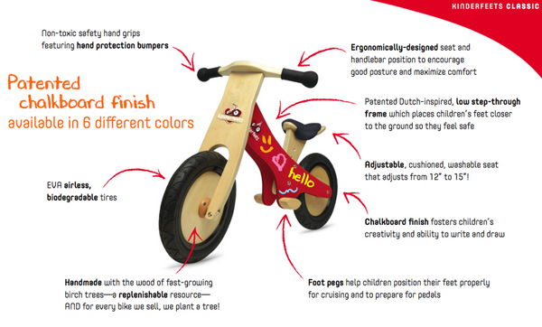 Kinderfeets Balance Bike with Chalkboard Finish