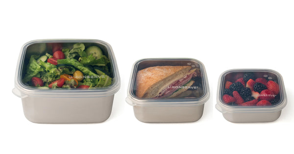 U-Konserve Square Nesting Trio with Silicone Lid (Set of 3)