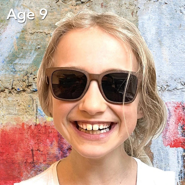Wildwood Youth Yaletown Walnut Wood Sunglasses - Age 6 to 12