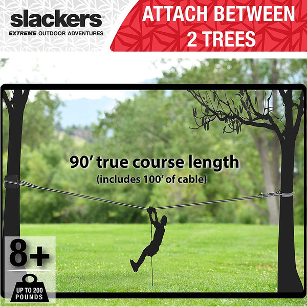 Slackers 70' Hawk Backyard Zipline Kit with Spring Brake